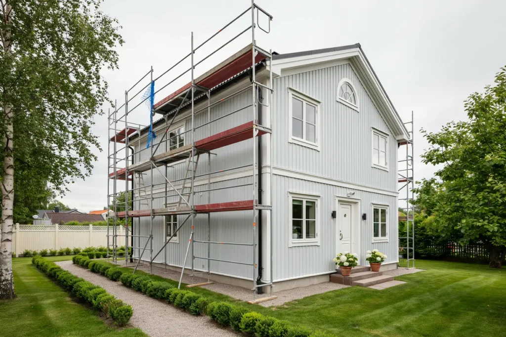 montering och hyra av byggst llning f r villa i smo nyn shamn
